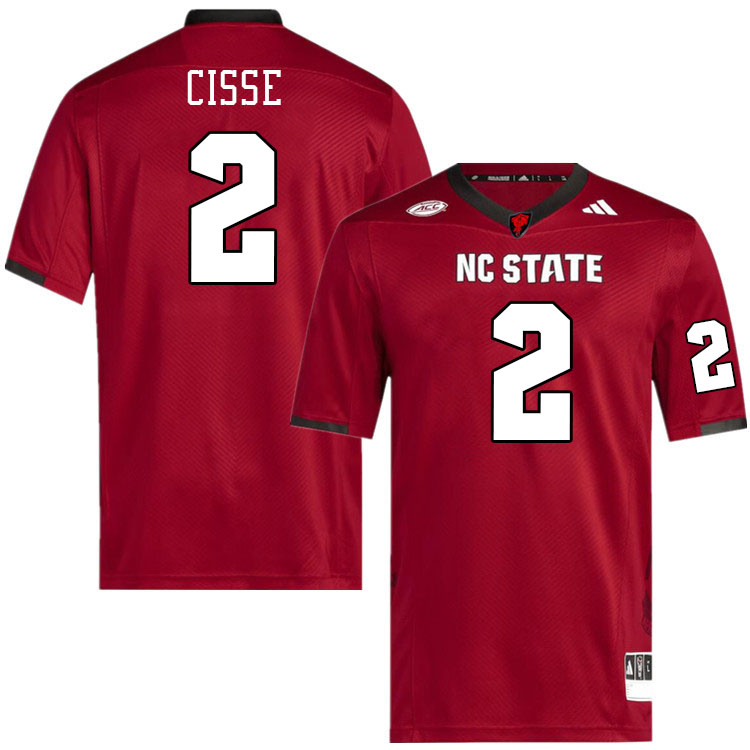 Men #2 Brandon Cisse NC State Wolfpack College Football Jerseys Stitched-Red